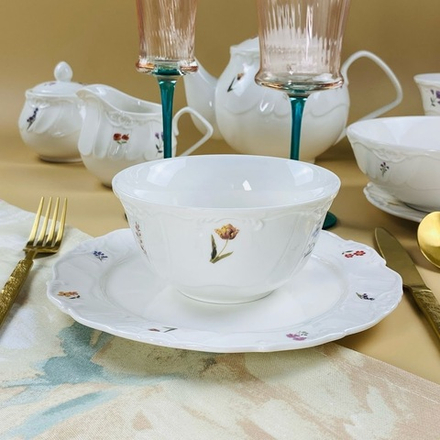 Lenardi 109-200 Набор из 6 салатников 13х6,5см КРОКУС в под.уп.(х8)Фарфор