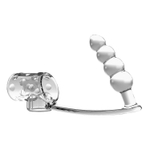 Прозрачная насадка на пенис и мошонку с анальным стимулятором Rilley