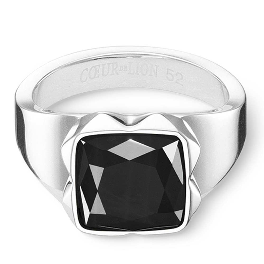 Кольцо Coeur de Lion Black-Silver 1200/40-1317 56 размер 17,8
