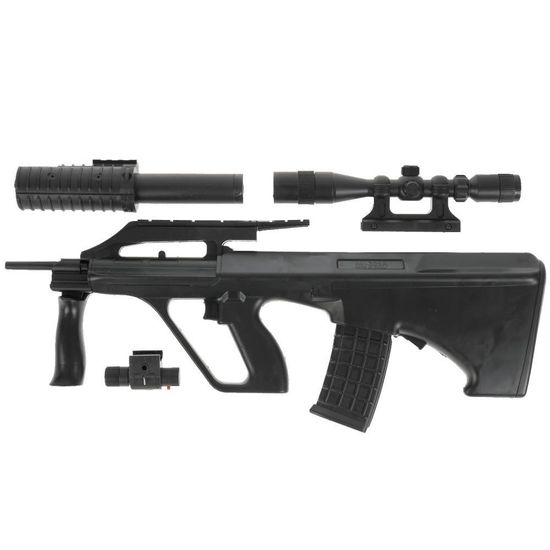 Автомат с лазер. прицелом, с глушителем М-301А в пак.