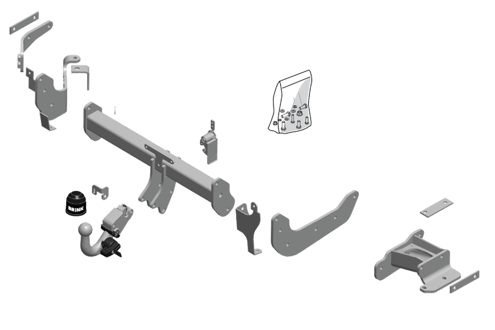 Фаркоп Brink (Thule) 600500 для Kia Sorento (2015 - )(паспорт и сертификат в комплекте)(без электрики)