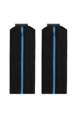 Погоны черные один голубой просвет (на пластике)