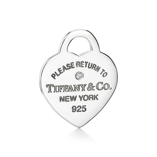 Браслет Tiffany & Co. Heart Tag в серебре с бриллиантом