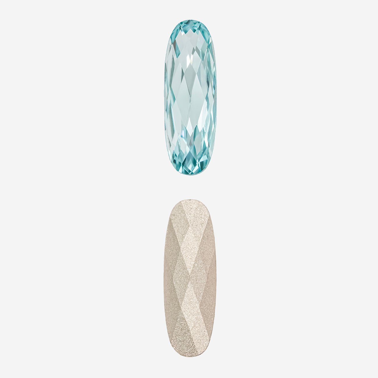 Кристалл Длинный Овал (Long Classical Oval), оттенок "Аквамарин"/"Aquamarine", 21*7мм