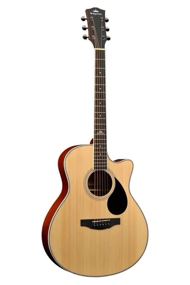 KEPMA A1CE K1 NM электроакустическая гитара, цвет натуральный матовый, форма гранд-аудиториум.