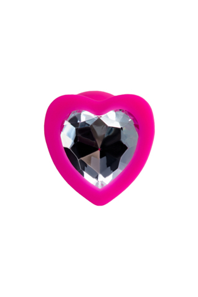 Анальная втулка ToDo by Toyfa Diamond Heart, силикон, розовая, 7 см, Ø 2 см, 18 г