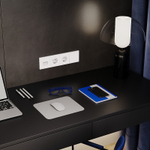 Розетка встраиваемая VOLTUM S70 с заземлением и защитными шторками, 16А, (белый матовый)