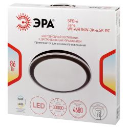 Светильник потолочный светодиодный ЭРА SPB-6 Jane 86W-3K-6,5K-RC WH+GR с ДУ | Светильники SPB-6 с ДУ