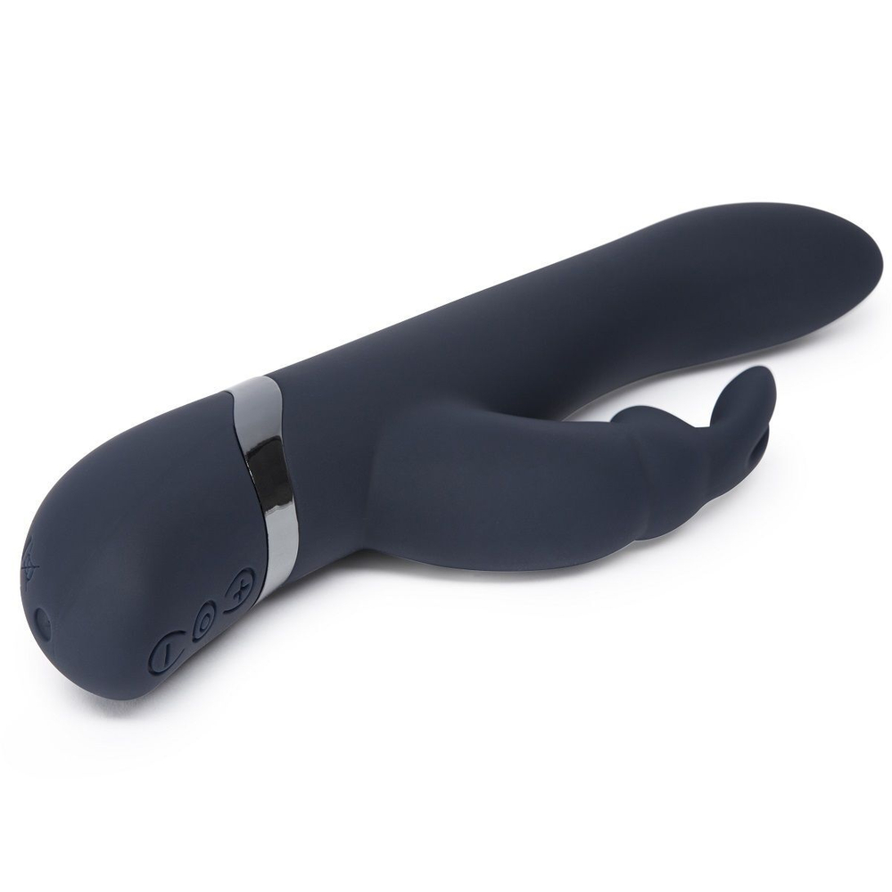 Тёмно-синий вибратор Oh My USB Rechargeable Rabbit Vibrator - 25,4 см. (Цвет: темно-синий)