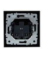 BRITE Розетка 1-местная без заземления без защитных шторок 10А в сб. РСР10-1-0-БрС сталь IEK