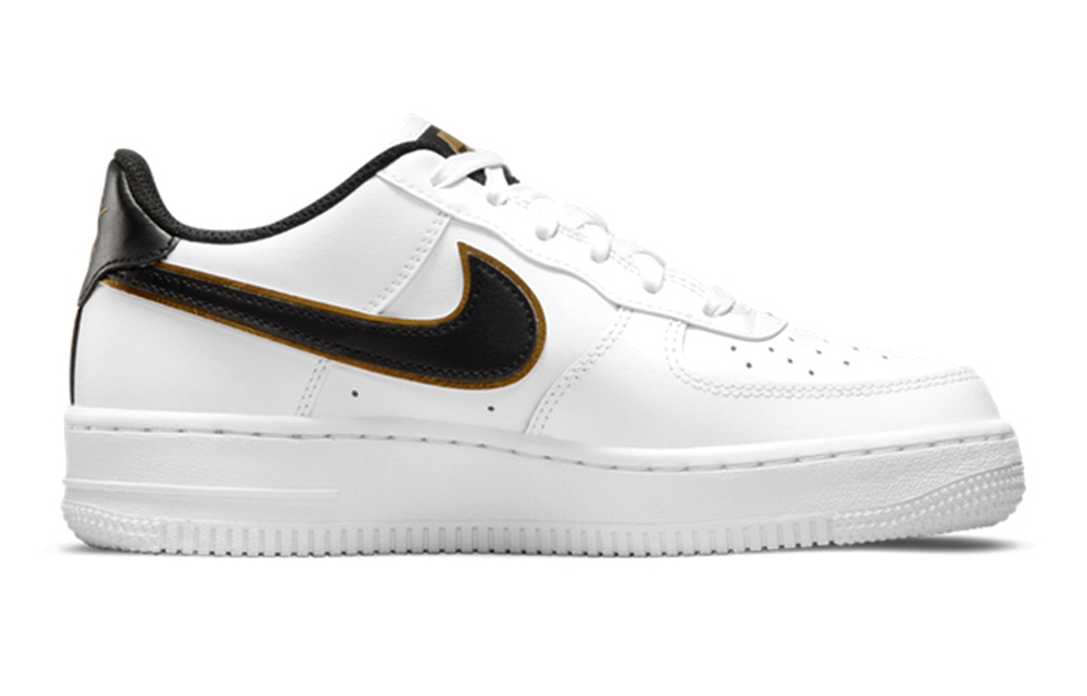 Nike Air Force 1 Low LV8 splash ink non-slip low-top sneakers GS black and white gold