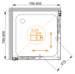 Душевой уголок Cezares Momento 80x80 MOMENTO-A-2-80-C-Cr профиль Хром стекло прозрачное