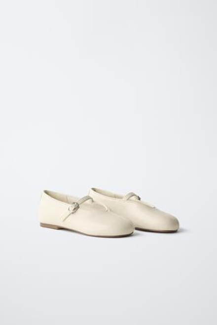 ZARA БАЗОВЫЕ БАЛЕТКИ, ЭКРЮ