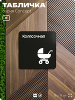 Табличка Колясочная, на дверь и стену, информационная и навигационная, серия CONCEPT, 18х18 см, пластиковая, Айдентика Технолоджи