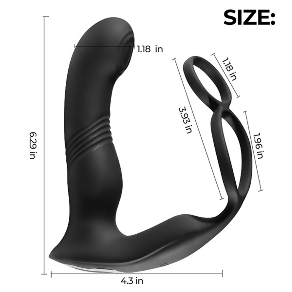 Пульсирующий массажер простаты с эффектом фингеринга Secwell Thrust Prostate Massager SW3026