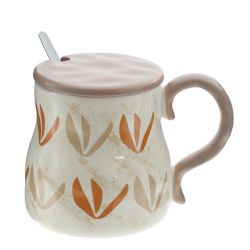 GAEM Кружка с крышкой и ложкой, 400 мл, L14 W10 H10 см, 4в.