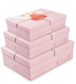 Packing Symphony WF-21-B Набор коробок из 3шт «Прямоугольник» цв.розовый