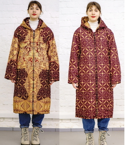 Двустороннее пальто-парка, по мотивам русского золотного шитья в церковных одеяниях