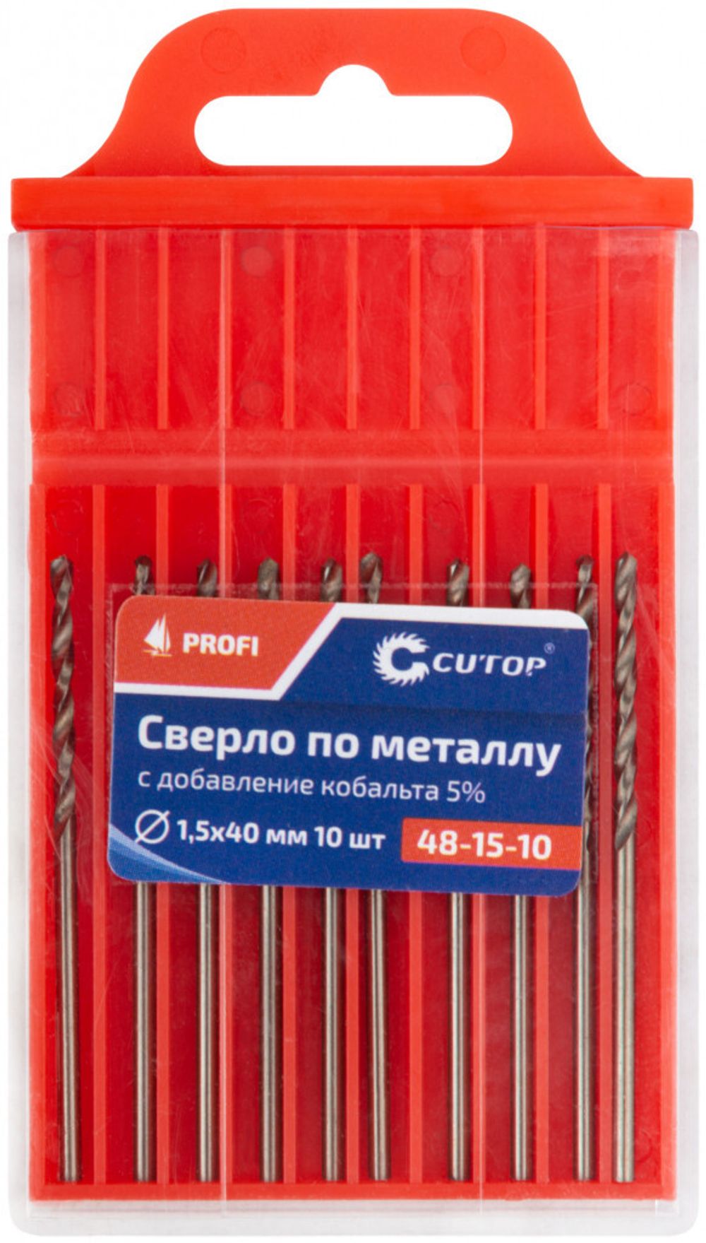48-15-10 Сверло по металлу Cutop Profi с кобальтом 5%, 1,5 x 40 мм (10шт./уп.)