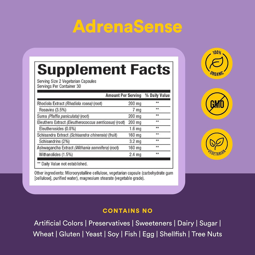 Natural Factors, WomenSense®, AdrenaSense®, добавка для надпочечников, 120 вегетарианских капсул