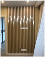 Рейки на стену с точечными светильниками из Дуба 40х30мм