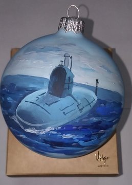 Ёлочный шар - Подводная лодка, 10 см