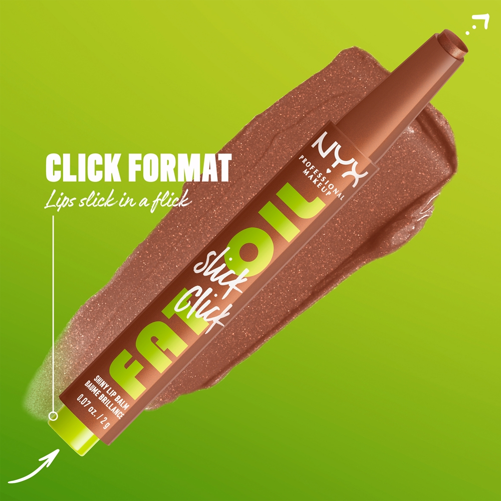 NYX Professional Makeup Fat Oil Slick Click - Тонирующий бальзам для губ оттенок Feedworthy, 2 g