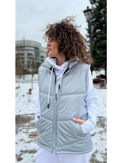 Жилет 2 утепленная Весна Серый лед