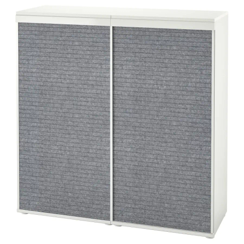 Шкаф с 2 раздвижными дверями - IKEA PLATSA/ПЛАТСА ИКЕА, 41,8х120х122,9 см, белый/темно серый