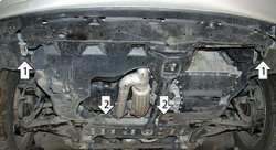Защита картера Двигателя, КПП. 2 мм, Сталь. для Mazda Xedos 9 1993-2002 MOTODOR.01109