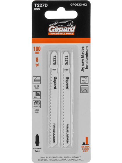 Пилка лобз. по алюминию T227D (2 шт.) GEPARD