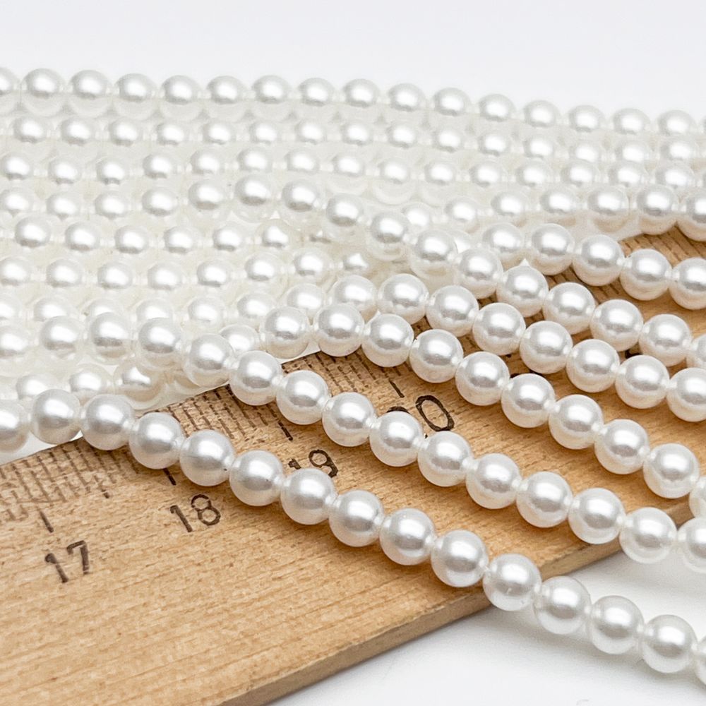 "Майорка" шар, диаметр около 4,2 мм, цена за отрезок 19 см (1/2 нити)