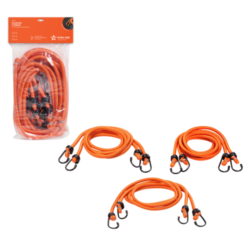 Стяжка крепления груза Airline 8 мм х 80/100 /120 см эластичная металл 6 шт.