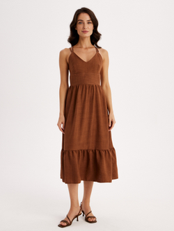 Сарафан льняной с завязками