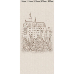 Ламинированная панель ПВХ ВЕК с цифровой печатью Травертино Бежевый - Бавария 2700х250мм