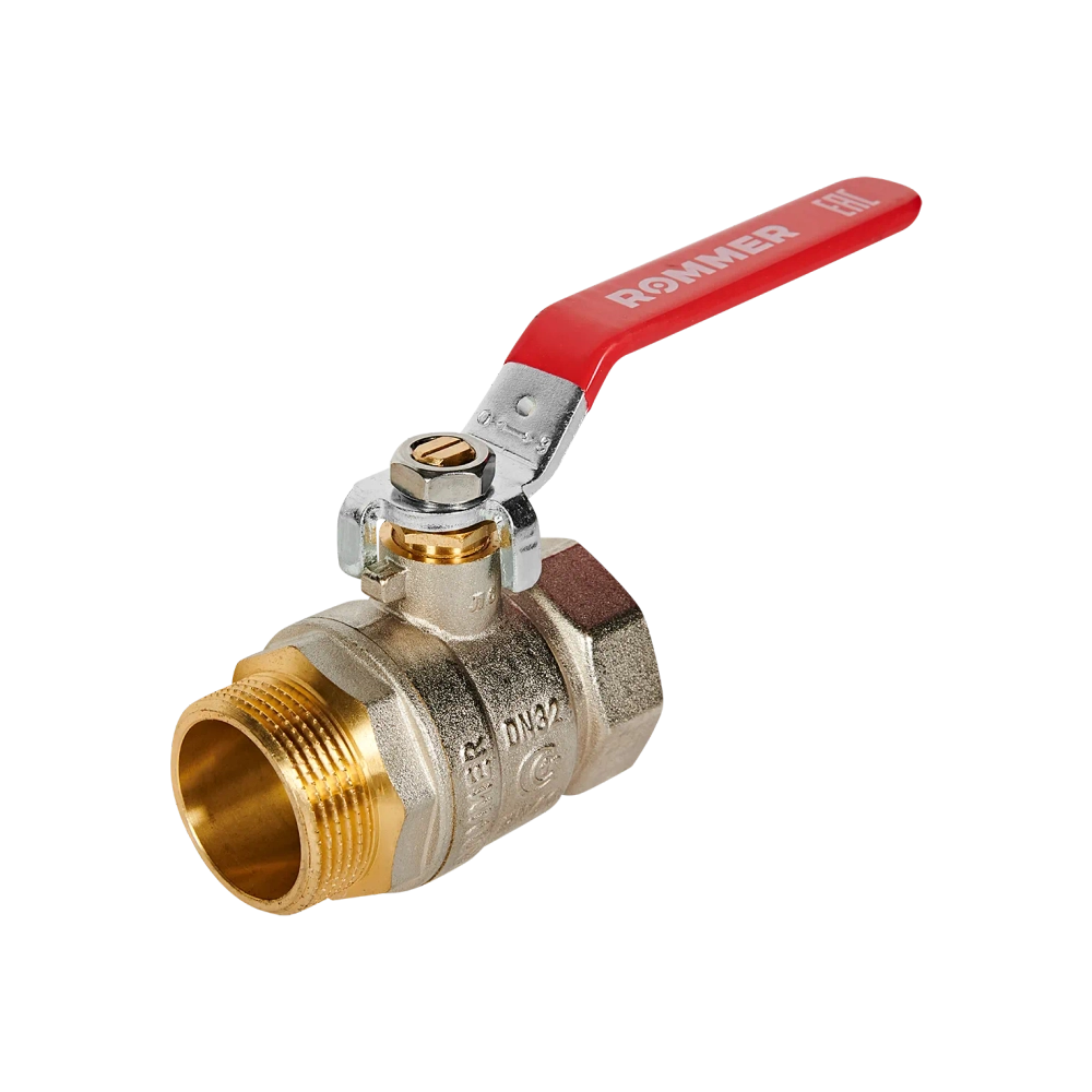 Кран шаровой полнопроходной ROMMER - 1"1/4 (ВР/НР, PN40, ручка-рычаг)