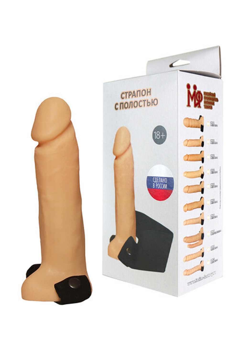 Фаллопротез на эластичном креплении ( 18,5 см, телесный ) (Цвет: телесный)
