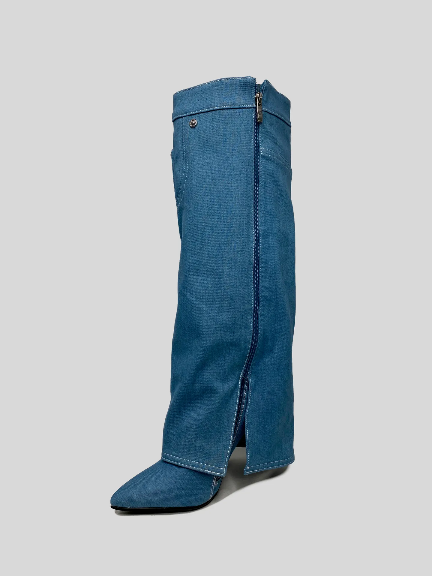 Сапоги Dino Albat E1026-7 джинсовые на шпильке купить