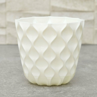 Горшок цветочный Wave 0,65л d115мм, белоснежный жасмин