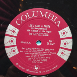 Винтажная виниловая пластинка LP Ken Griffin Lets Have A Party (And Everybody Sing) (Canada 1958)