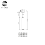 ST151.308.01 Встраиваемый подвесной светильник Золотистый GU10 1*50W  IP20 D54xH290 220V Без ламп
