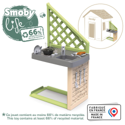 Летняя кухня Smoby 810926 для садовых домиков с 17 аксессуарами для детей от 2 лет — фото 3