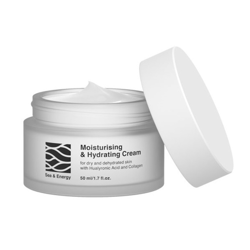 Глубокоувлажняющий крем для сухой и обезвоженной кожи с гиалуроновой кислотой и коллагеном Sea&Energy 50мл