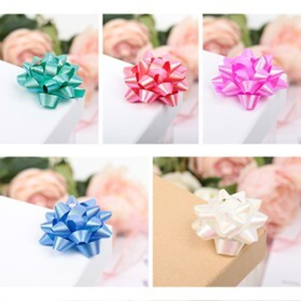 Бант-звезда блестящие  №5 ШТ,  МИКС