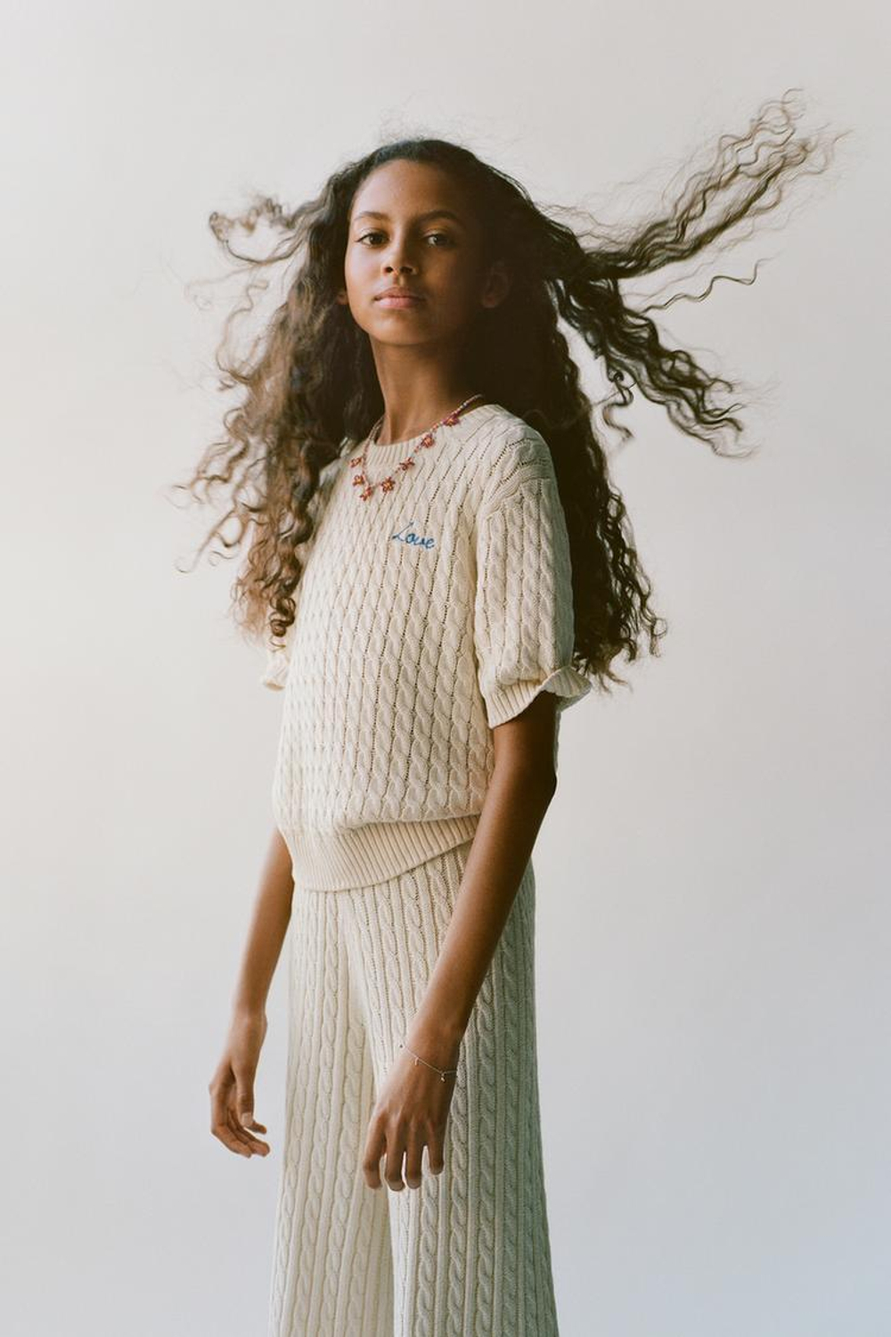 ZARA СВИТЕР С УЗОРОМ «КОСЫ», ЭКРЮ