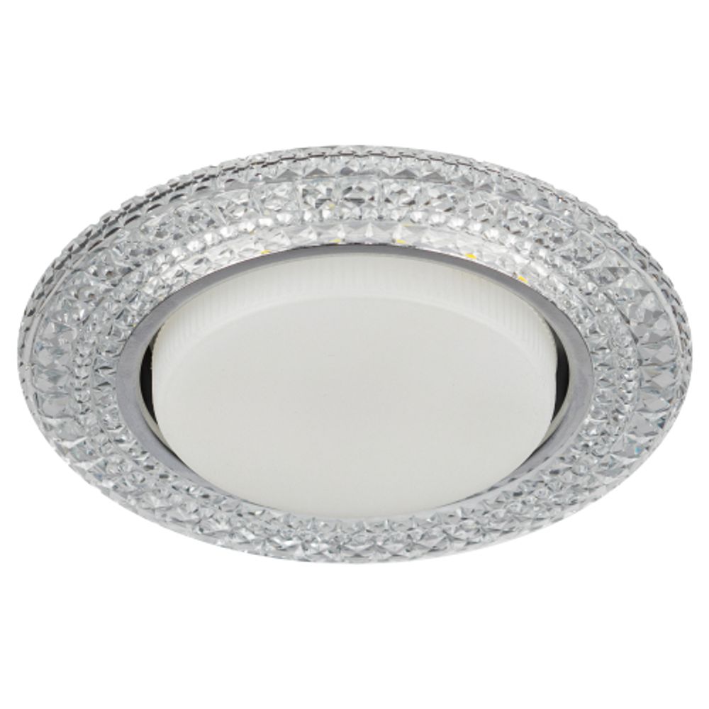 Светильник встраиваемый cо светодиодной подсветкой ЭРА DK LD26 SL/WH под лампу GX53 прозрачный | Встраиваемые LED светильники