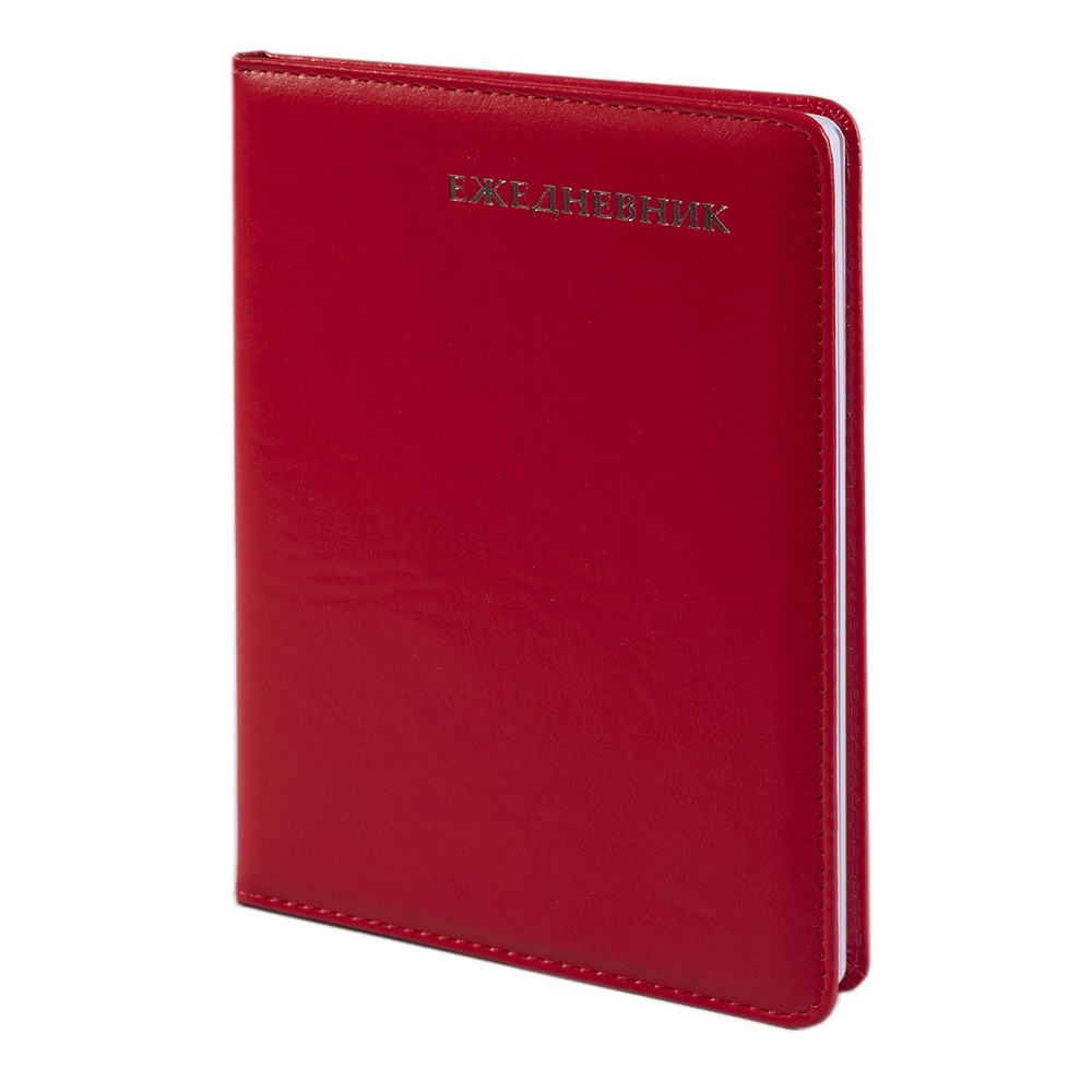 Ежедневник недатированный, А5, Yalong, 7БЦ, иск. кожа, ляссе, красный, клетка, 120 л., "Классика"