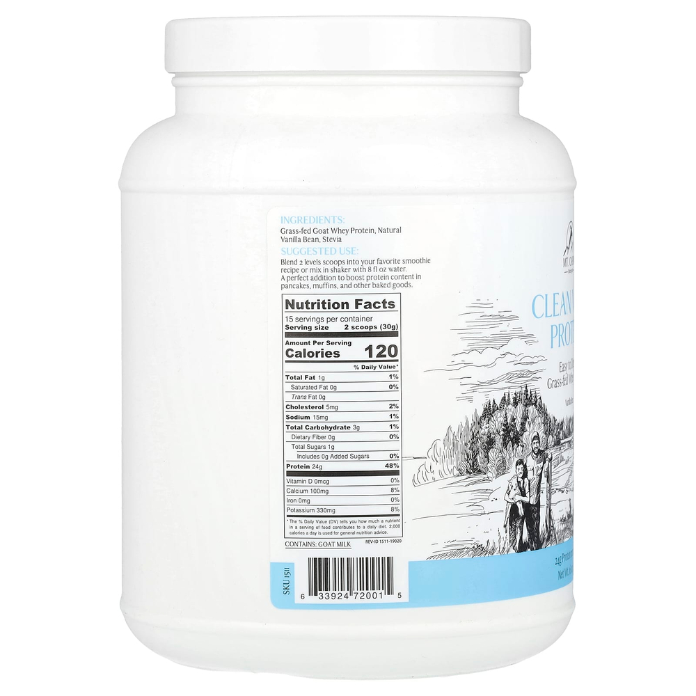 Mt. Capra, чистый сывороточный протеин, со вкусом ванили, 453 г (16 унций)