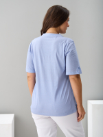 Блузка БЛ-122/рогожкаголубая