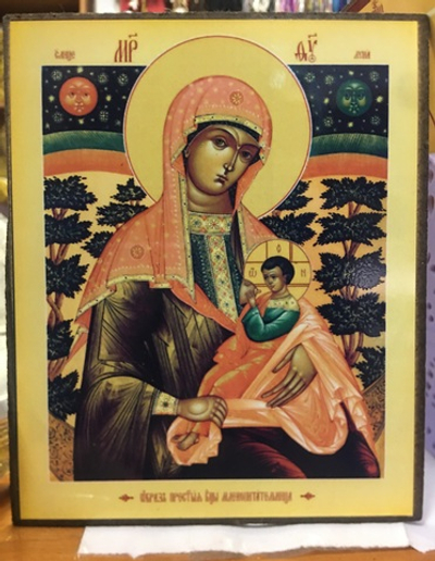 Образ Пресвятой Богородицы «Млекопитательница» 11х13 см икона на оргалите